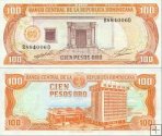 *100 Pesos Oro Dominikánska Rep. 1991, P136a UNC