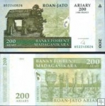 200 Ariary = 1000 Frankov Madagaskar 2007, P87b UNC