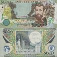*5000 Pesos Kolumbia 1997-99, P447 UNC