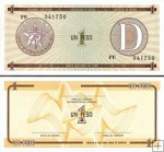 *1 Peso Kuba D2 FX32 UNC, výmenný certifikát pre cudzincov