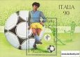 Známky Laos 1990 MS vo futbale razítkovaný hárček Známky Laos 1990 MS vo futbale razítkovaný hárček