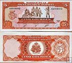 *5 Gourdes Haiti 1989, P255 UNC