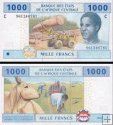 *1000 Frankov Čad (Central African States) 2002, P607Ce UNC
