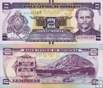 *2 Lempiras Honduras 2012-2022, P97 UNC