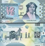 *USA 50 Dollars 2014 2. štát - Pennsylvania, polymer