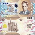 *USA 50 Dollars 2015 45. štát - Utah polymer