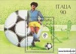 Známky Laos 1990 MS vo futbale razítkovaný hárček