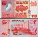 *10 Dolárov Singapúr 1976, P11 UNC