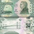 *USA 50 Dollars 2014 1. štát - Delaware, polymer *USA 50 Dollars 2014 1. štát - Delaware, polymer
