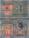 *100 Kronen Rakúsko-Uhorsko 1913, I. vydanie P12 VF
