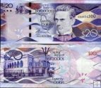 *20 barbadoských dolárov Barbados 2013-18, P76 UNC