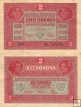 *2 Kronen Rakúsko-Uhorsko 1917, Pick 21 VF