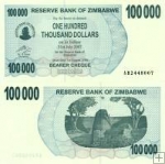 *100 000 dolárov Zimbabwe 2006, P48b UNC