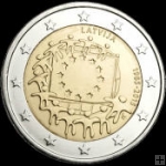 *2 Euro Lotyšsko 2015, Vlajka EÚ