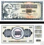 *1000 Dinárov Juhoslávia 1981, P92 UNC