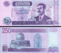 *250 irackých dinárov Irak 2002, Husajn P88 UNC