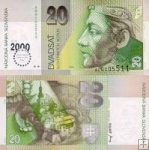 *20 Sk Dvadsať korún Slovensko 1993/2000 Bimilénium P34 UNC