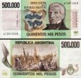 *500 000 Pesos Argentína 1980-82, P309 UNC *500 000 Pesos Argentína 1980-82, P309 UNC