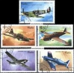 *Známky Kuba 1995 Bojové lietadla razítkovaná séria