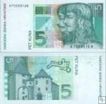 *5 Kuna Chorvátsko 1993 P28 UNC