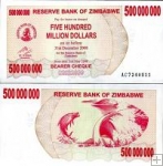 *500 000 000 Dolárov Zimbabwe 2008, P60 UNC