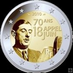 *2 Euro Francie 2010, de Gaull