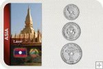 Sada 3 ks mincí Laos 10 - 50 centov 1952 v blistri zachovalé