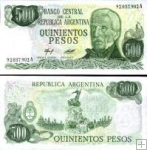 *500 Pesos Argentína 1977-82, P303 UNC
