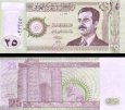 *25 irackých dinárov Irak 2001, P86 UNC Husajn *25 irackých dinárov Irak 2001, P86 UNC Husajn