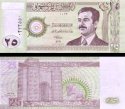 *25 irackých dinárov Irak 2001, P86 UNC Husajn