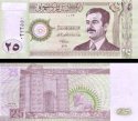 *25 irackých dinárov Irak 2001, P86 UNC Husajn