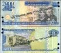*2000 Pesos Oro Dominikánska Republika 2004, specimen UNC