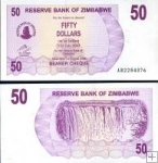 *50 Dolárov Zimbabwe 2006, P41 UNC