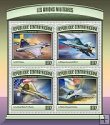 Stredoafrická republika - Miniatúrny hárok 2017 MNH lietadlá
