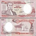 *100 Pesos Oro Kolumbia 1983-91, P426 UNC