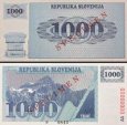*1000 Toliarov Slovinsko 1992 VZOREC, P9s UNC *1000 Toliarov Slovinsko 1992 VZOREC, P9s UNC