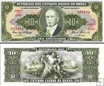 *10 Cruzeiros Brazília 1953-1960 P159 UNC