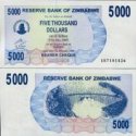 *5000 Dolárov Zimbabwe 2006, P45 UNC