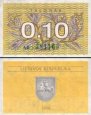 0.10 Talonas Litva 1991, P29a UNC