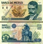 *10 Nuevos Pesos Mexiko 1994-6, P105 UNC