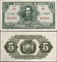 *5 Bolivianos Bolívie 1928, P129 UNC