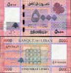 *5000 libanonských libier Libanon 2012-14, P91 UNC