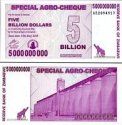 *5 miliárd Dolárov Zimbabwe 2008, P61 UNC
