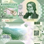 *USA 50 Dollars 2015 16. štát - Tennessee polymer