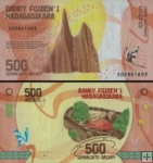 *500 Ariary Madagaskar 2017, P099 UNC