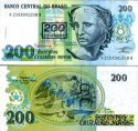 *200 Cruzeiros Brazília 1990, pretlač P225 UNC
