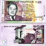 *25 Rupií Maurícius 2006-9, P49 UNC