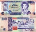 *2 belizejské doláre Belize 1991, P52b UNC *2 belizejské doláre Belize 1991, P52b UNC