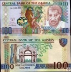 *100 Dalasis Gambia 2013(14) podpis: first deputy governor UNC