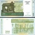 200 Ariary = 1000 Frankov Madagaskar 2007, P87b UNC 200 Ariary = 1000 Frankov Madagaskar 2007, P87b UNC